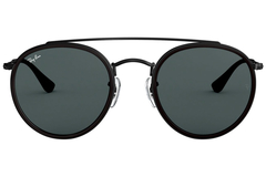 Óculos de Sol Ray Ban Round Double Bridge Preto - Vibe Óculos