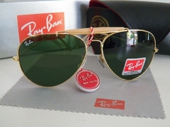 Óculos de Sol Ray Ban Caçador 3029 Armação Dourado Lente Verde - comprar online