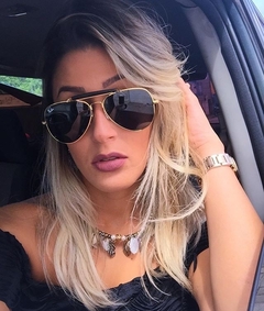 Óculos de Sol Ray Ban Caçador 3029 Armação Dourado Lente Preto