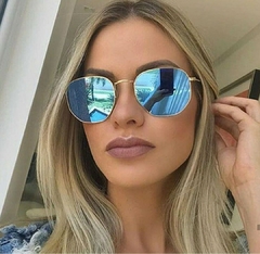 Óculos de Sol Ray Ban Hexagonal Azul Espelhado