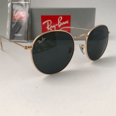 Óculos de Sol Ray Ban Round Dourado Preto - comprar online