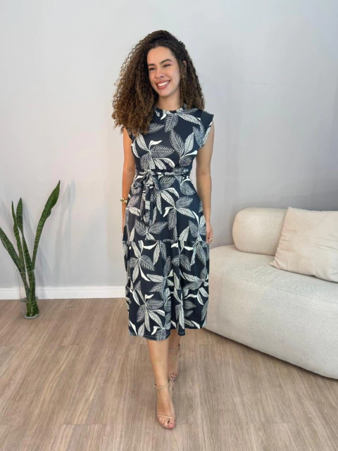 Vestido Gessica Barbosa - Estampado Preto