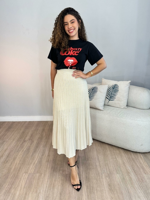 T-Shirt Glenda - Estampa Cherry Coke Preto
