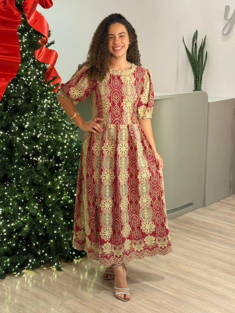 Vestido Jaqueline Ferreira - Vinho