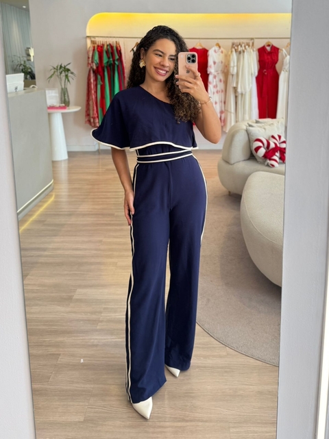 Macacão Maria Isabelly - Azul marinho