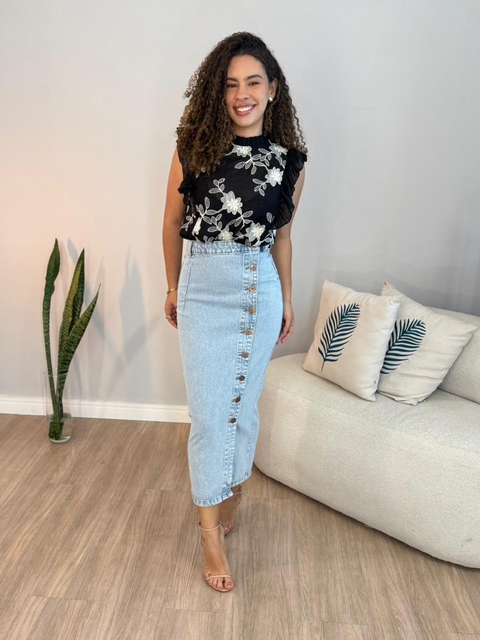 Saia Priscyla Izabel - Jeans