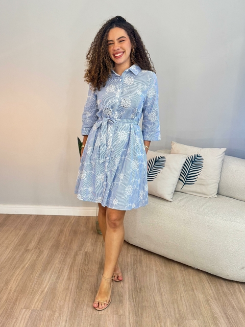 Vestido Flavia Pinheiro - Listrado Azul Escuro