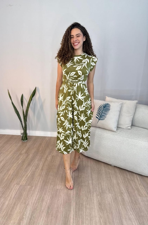 Vestido Gessica Barbosa - Estampado Verde