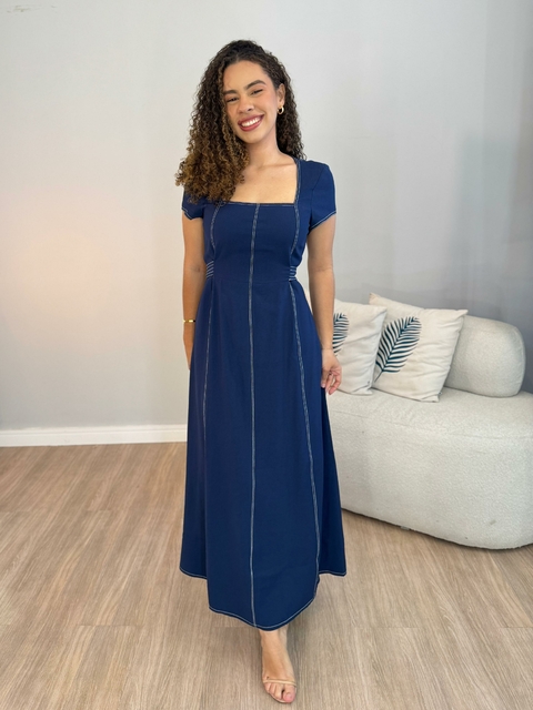 Vestido Iasmin Larissa - Azul Marinho
