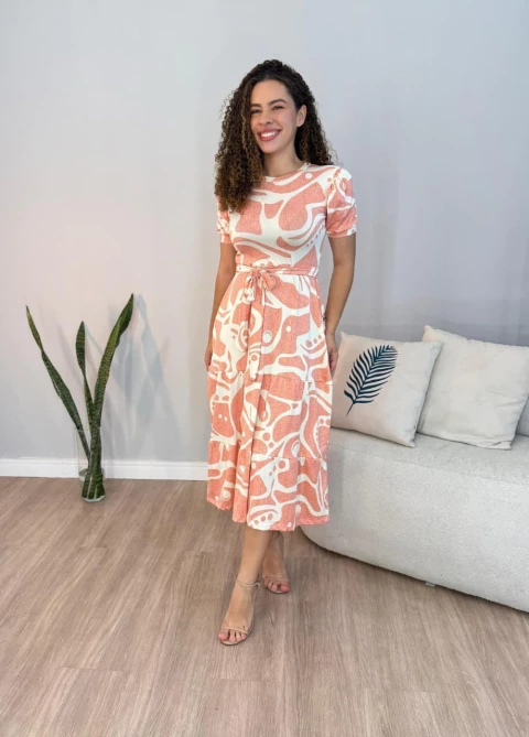 Vestido Sabrina Ingrid - Estampado Rosa