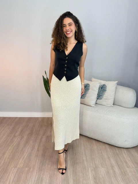 Colete Fabiana de Alencar - Preto