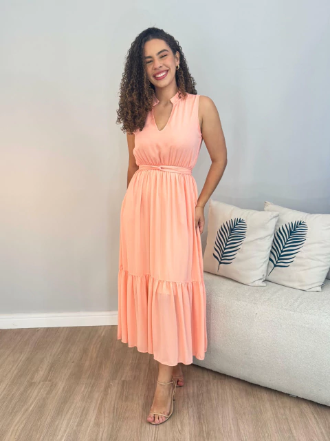 Vestido Dalva Mendonça - Salmão