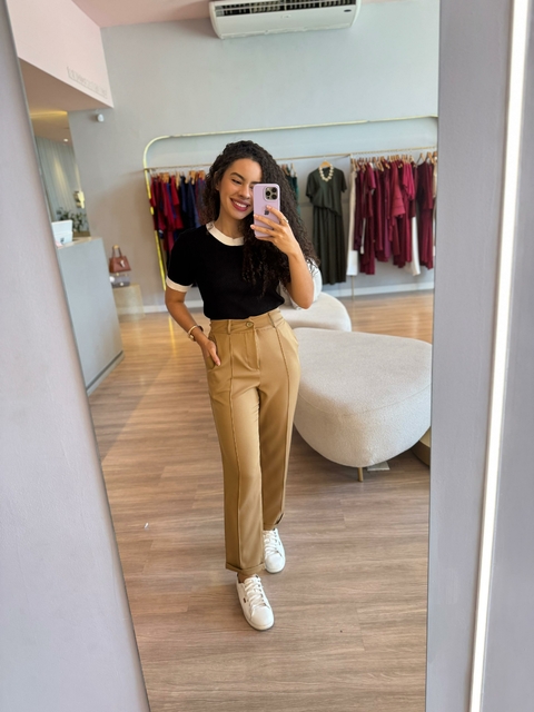 Calça Carina Fernandes - Marrom claro