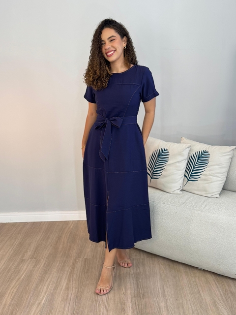 Vestido Kamila Galvão - Azul Marinho