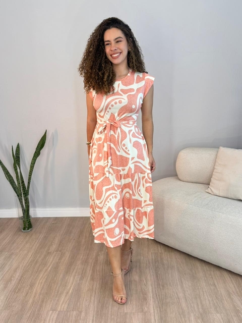 Vestido Gessica Barbosa - Estampado Salmão