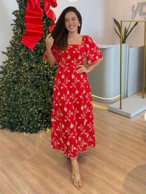 Vestido Carmen Souza - Vermelho