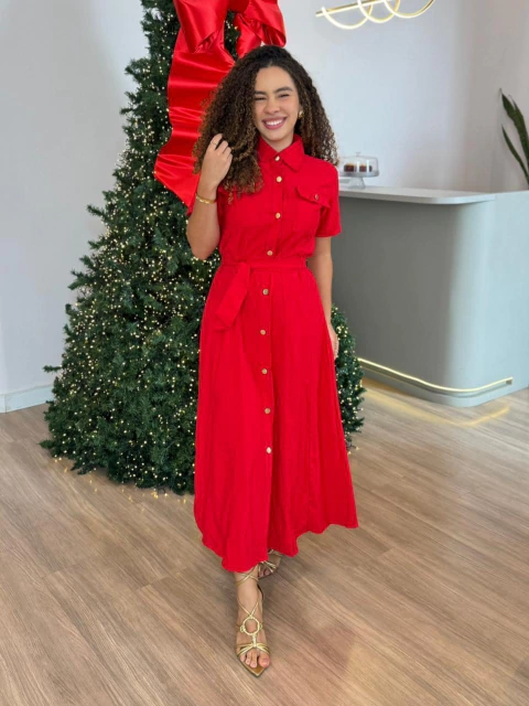 Vestido Eliene Pinheiro - Vermelho