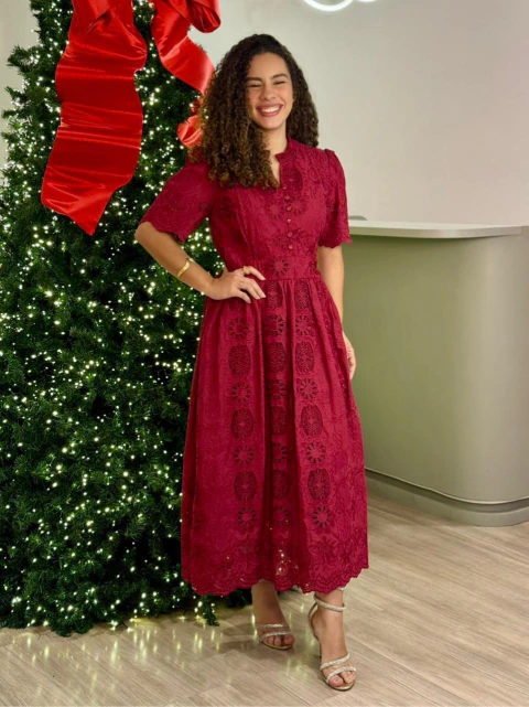 Vestido Elisa Mendes - Vinho