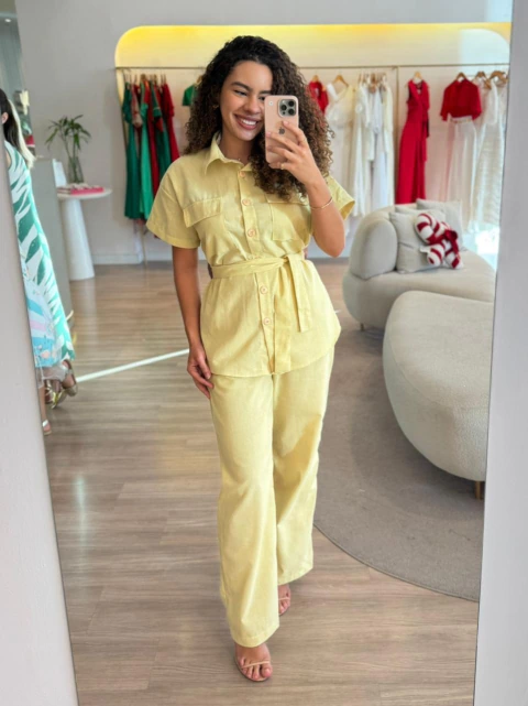 Conjunto Julia Leticia - Amarelo