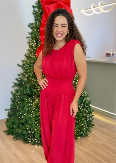 Macacão Isabela Santos - Vermelho