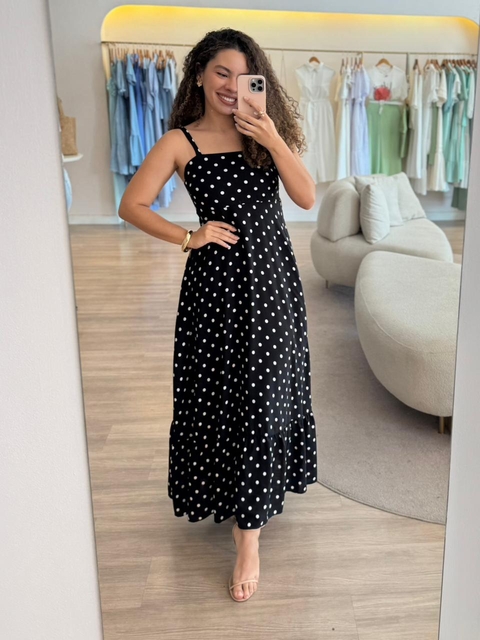 Vestido Gabriela Oliveira - Poá Preto