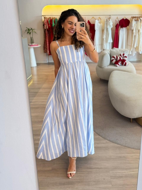 Vestido Keyla - Listrado Azul