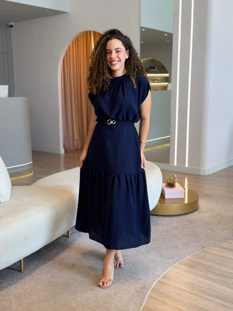 Vestido Alice Teixeira - Azul Marinho
