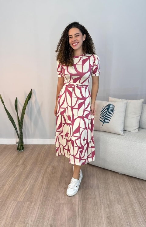 Vestido Sabrina Ingrid - Estampado Roxo