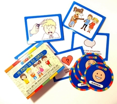 MATERIAL PARA RECONOCIMIENTO Y EXPRESIÓN AFECTIVA. JUEGO DE CARTAS (EMPATÍA) Y LIBRITO PARA IDENTIFICAR EMOCIONES E INTENSIDAD "COMBO EMOCIONES" - comprar online