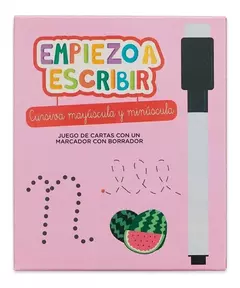 JUEGO DE CARTAS CON MARCADOR BORRABLE PARA EJERCITACIÓN GRÁFICA. CARTAS EMPIEZO A ESCRIBIR CURSIVA