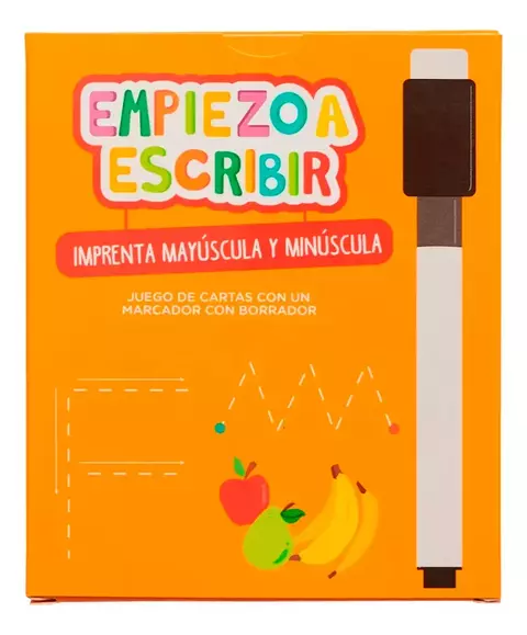 JUEGO DE CARTAS CON MARCADOR BORRABLE PARA EJERCITACIÓN GRÁFICA. CARTAS EMPIEZO A ESCRIBIR IMPRENTA