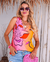 Regata Alice Estampa Flor Amarela/Rosa Viscose Premium