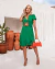 Vestido Envelope Paty Curto Verde Bandeira