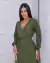vestido midi envelope poa verde manga longa 