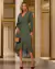 vestido midi envelope poa verde manga longa 