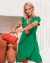 Vestido Envelope Paty Curto Verde Bandeira