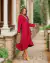Vestido Yolanda Midi Manga Longa MARSALA - loja online