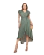 Vestido YARA envelope Midi POÁ TIGRE MENTA - comprar online
