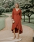 Vestido Midi Manga Longa Yolanda Chocolate