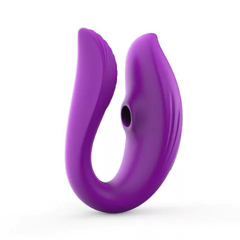 Vibrador de Casal c/ Sugador por APP - ÉDEN FANTASY SEX SHOP