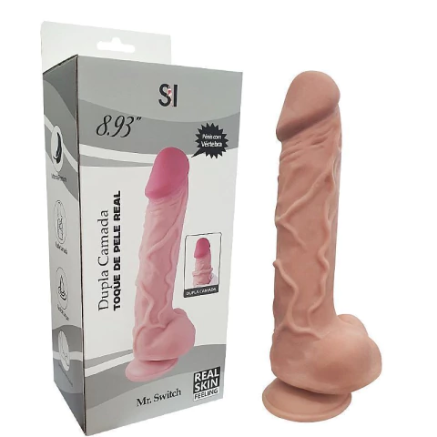 Prótese em Cyber Skin c/ Ventosa e Dupla Camada - 22,7 x 5cm