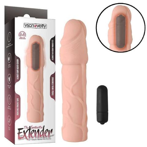 Capa Peniana com Vibrador - Tamanho 17 x 3,5 cm