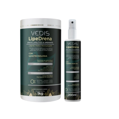Kit LipeDrena Creme 1kg + Fluido 200ml Vedis