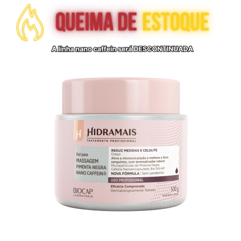 Gel Pimenta Negra Nano Caffein 500g Hidramais Profissional - comprar online