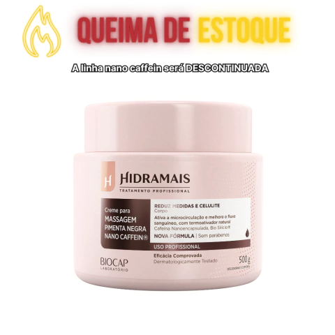 Creme Pimenta Negra Nano Caffein 500g Hidramais - comprar online