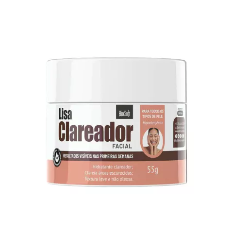Creme Lisa Clareador Facial 55g Bio Soft