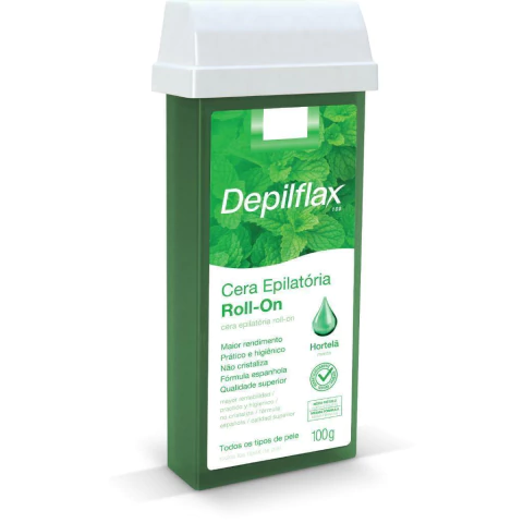 Cera Refil Roll On Hortelã 100g Depilflax - comprar online