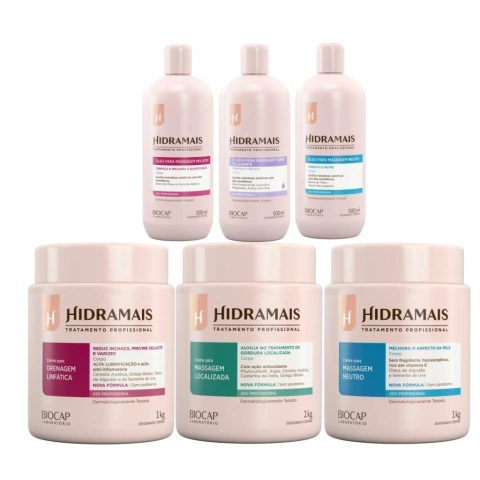 Kit Hidramais 3 Óleos + 3 Cremes para Massagem Corporal - comprar online