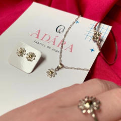 Combo: 5 Joyas Flores Plata con Oro Nº2 - comprar online
