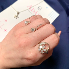 Combo: 3 Joyas Flor con Piedra Nº2 - comprar online